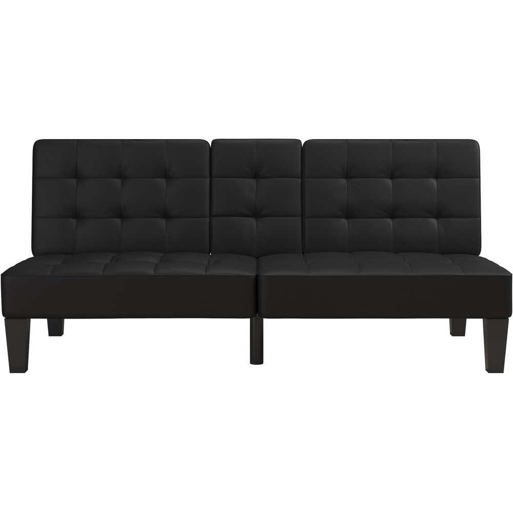Dorel Adalynn Black Faux Leather Convertible Futon Image 3