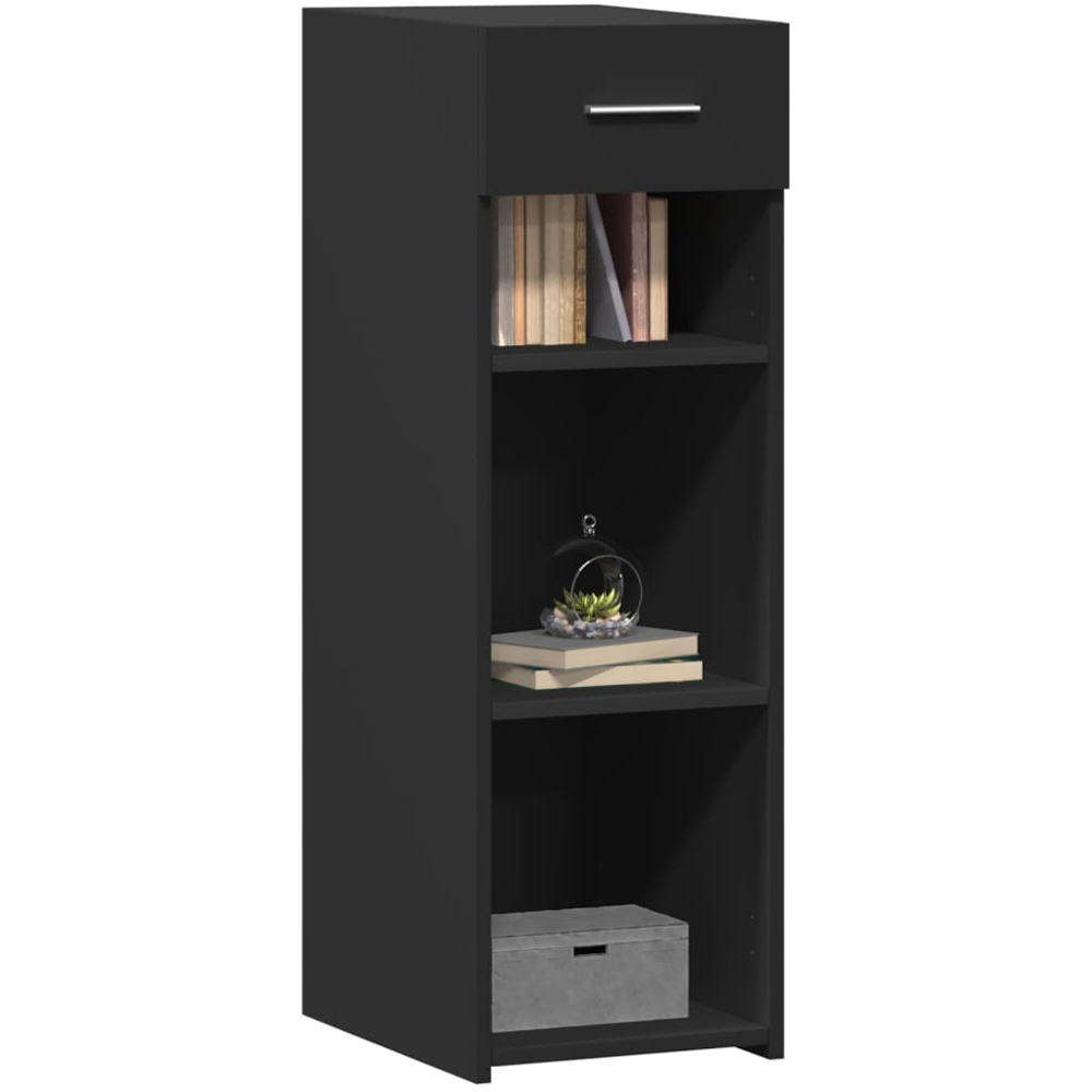 vidaXL Single Drawer 3 Shelf Black Oak Sideboard Image 3