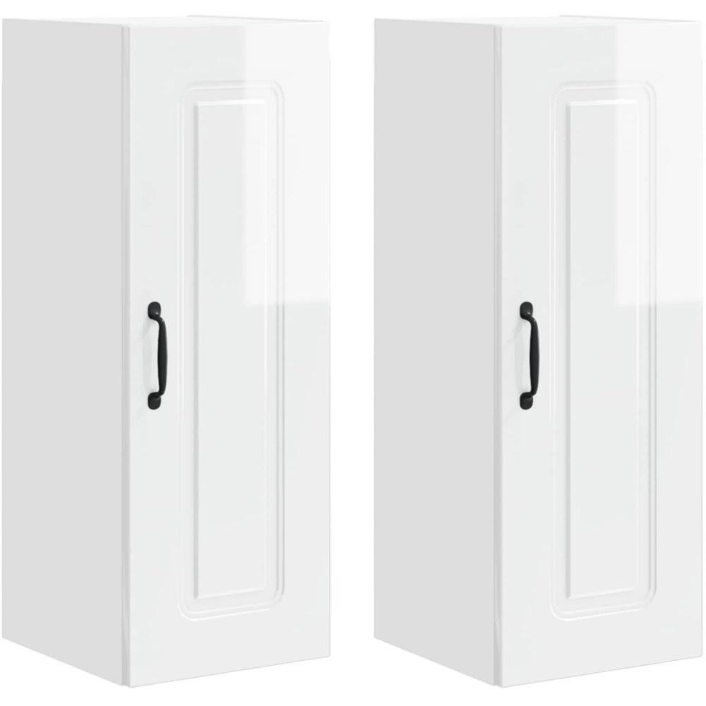 vidaXL Kalmar Single Door High Gloss White Wall Kitchen Cabinet Image 8