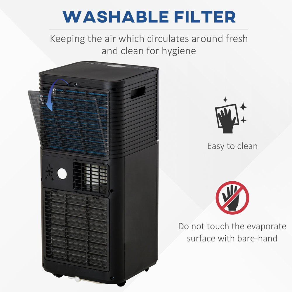 HOMCOM Black 8000BTU Portable Air Conditioner with 4 Modes Image 6