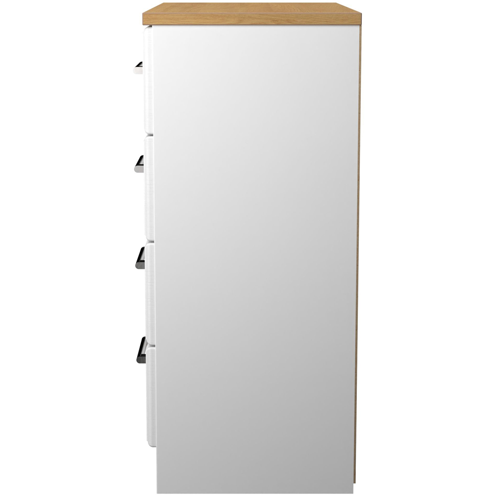 Crowndale Kent 4 Drawer White Ash and Modern Oak Chest of Drawers Ready Assembled Image 3