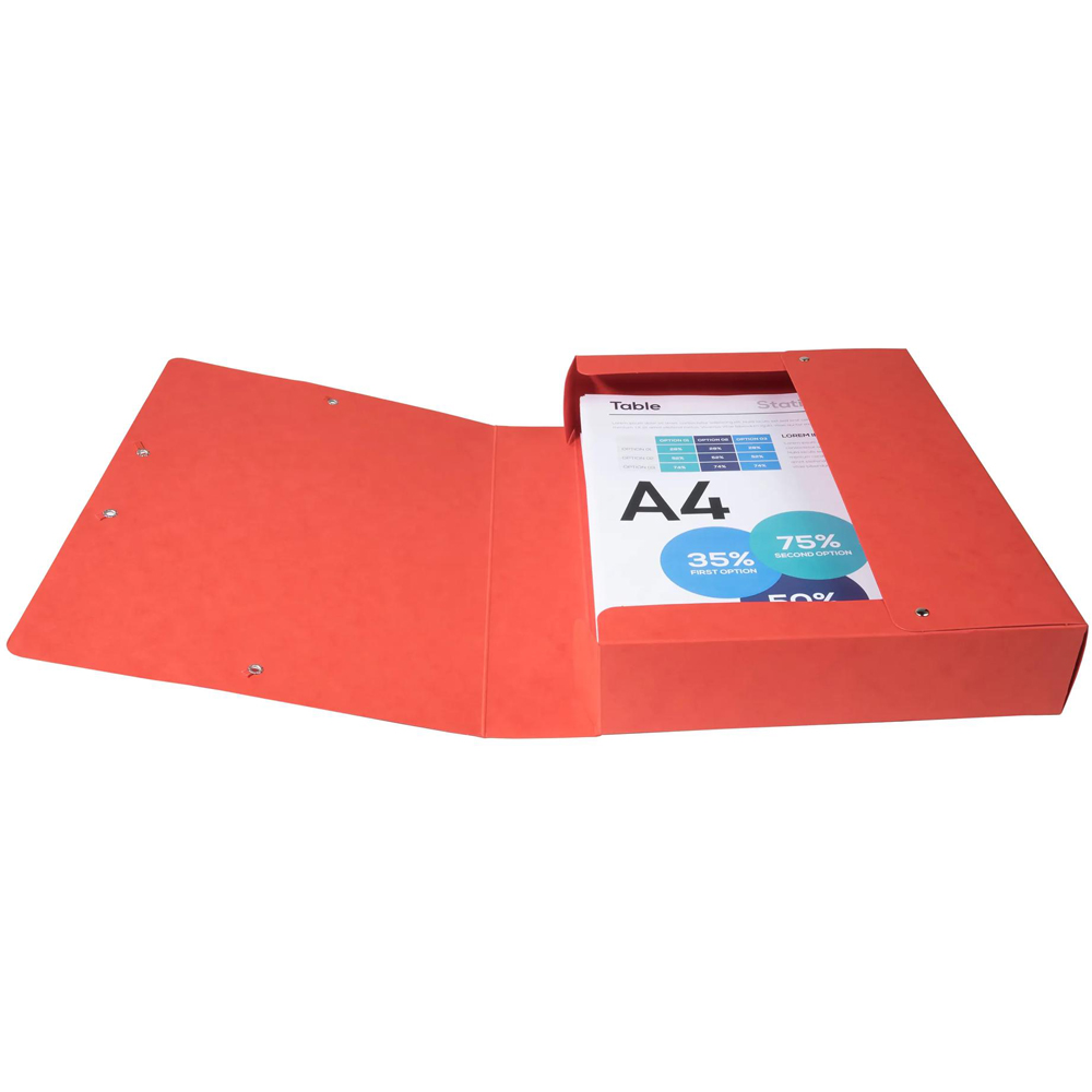 Exacopmta A4 Red Pressboard Box File 60mm 8 Pack Image 3