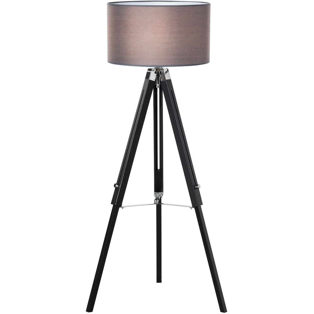 Portland Modern Grey and Black Floor Lamp Image 1
