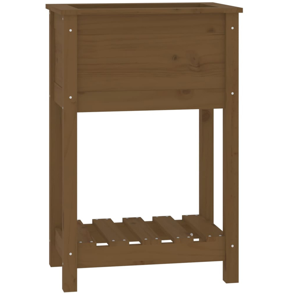 vidaXL Single Shelf Brown Solid Pine Wood Garden Planter 54 x 34.5 x 81cm Image 1