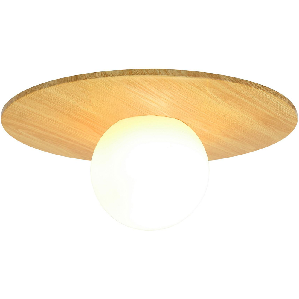 Nordlux Siona Wood Foil Round Opal White Glass Diffuser Ceiling Light Image 3
