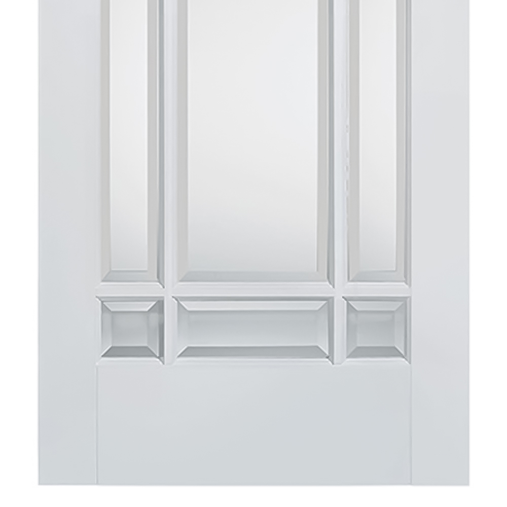 LPD Doors Manhattan White 9L Clear Bevelled Glass Primed Internal Door 1981 x 686mm Image 3