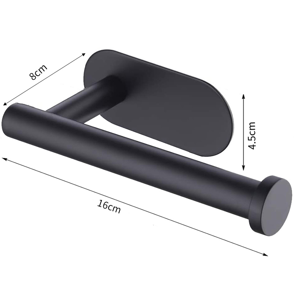 Living and Home Black Stainless Steel Wall Mounted Toilet Roll Holder Image 6