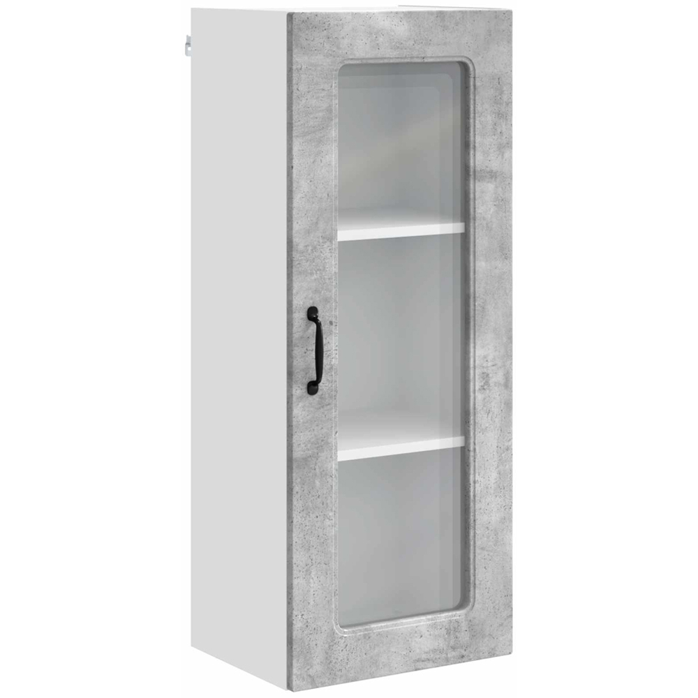 vidaXL Single Glass Door Concrete Grey Kitchen Wall Cabinet Image 2