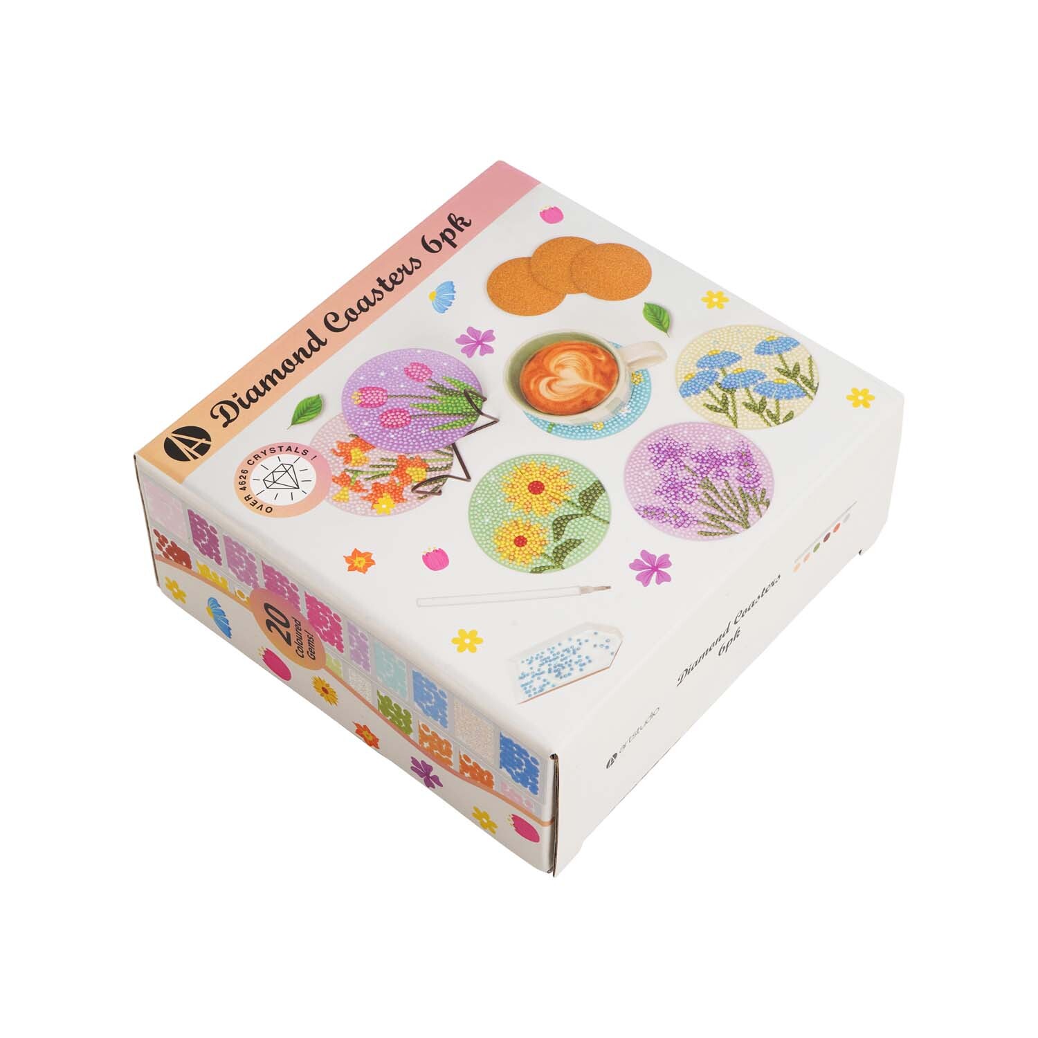 Pack of 6 Diamond Coasters  - Multicolour Image 2