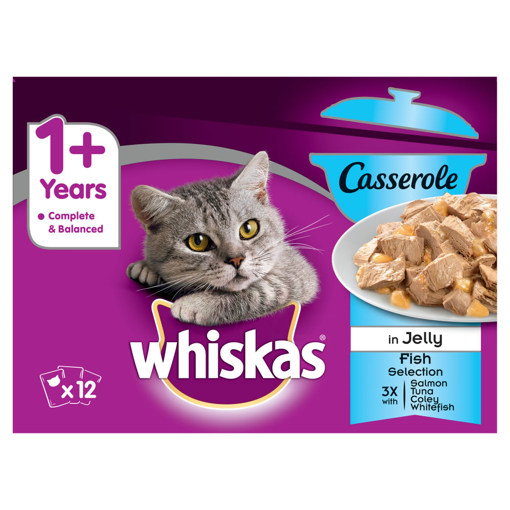 Whiskas Casserole 1+ Fish Selection Cat Food      12 x 85g Image 2