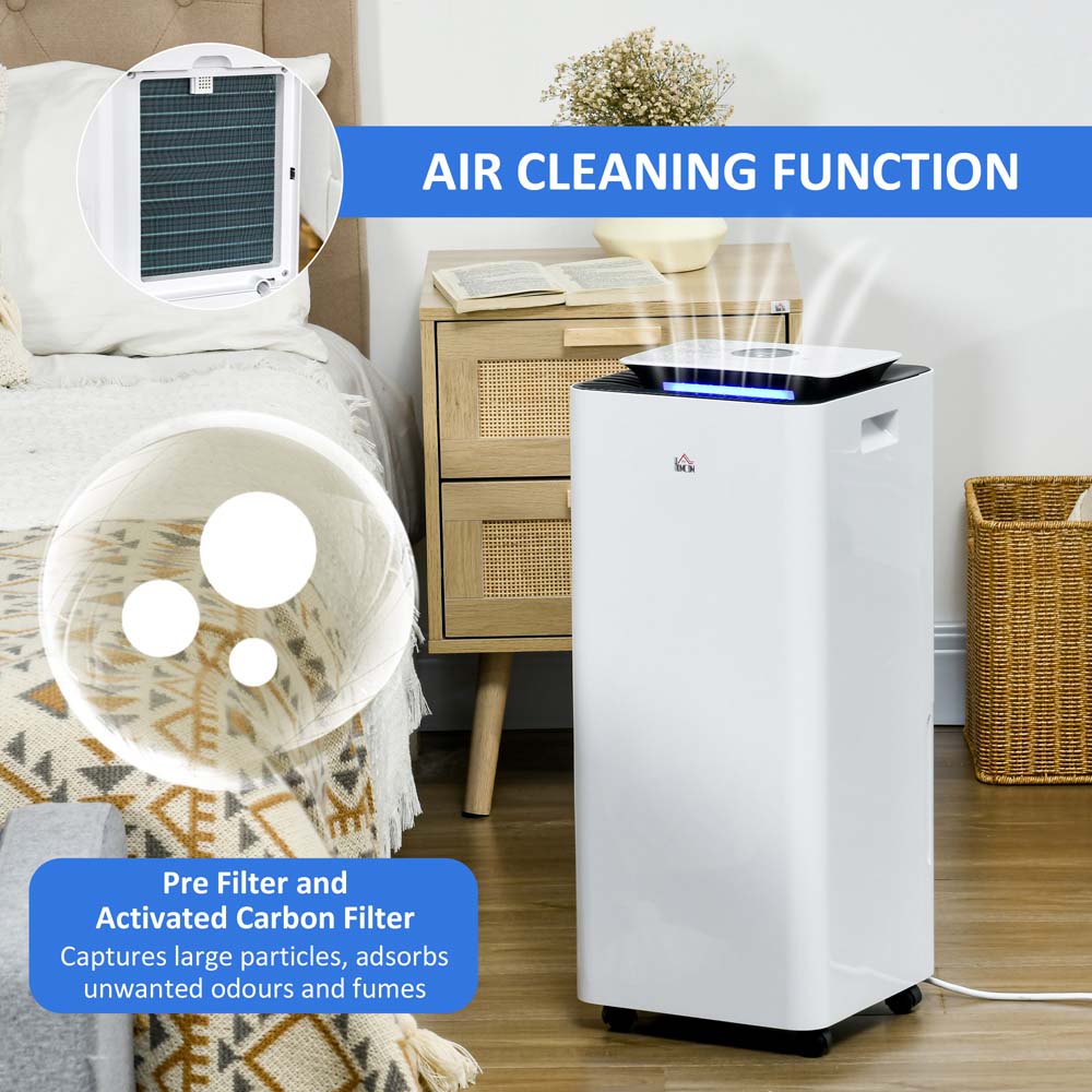 Portland White Portable Dehumidifier with Air Purifier 16L Per Day Image 6