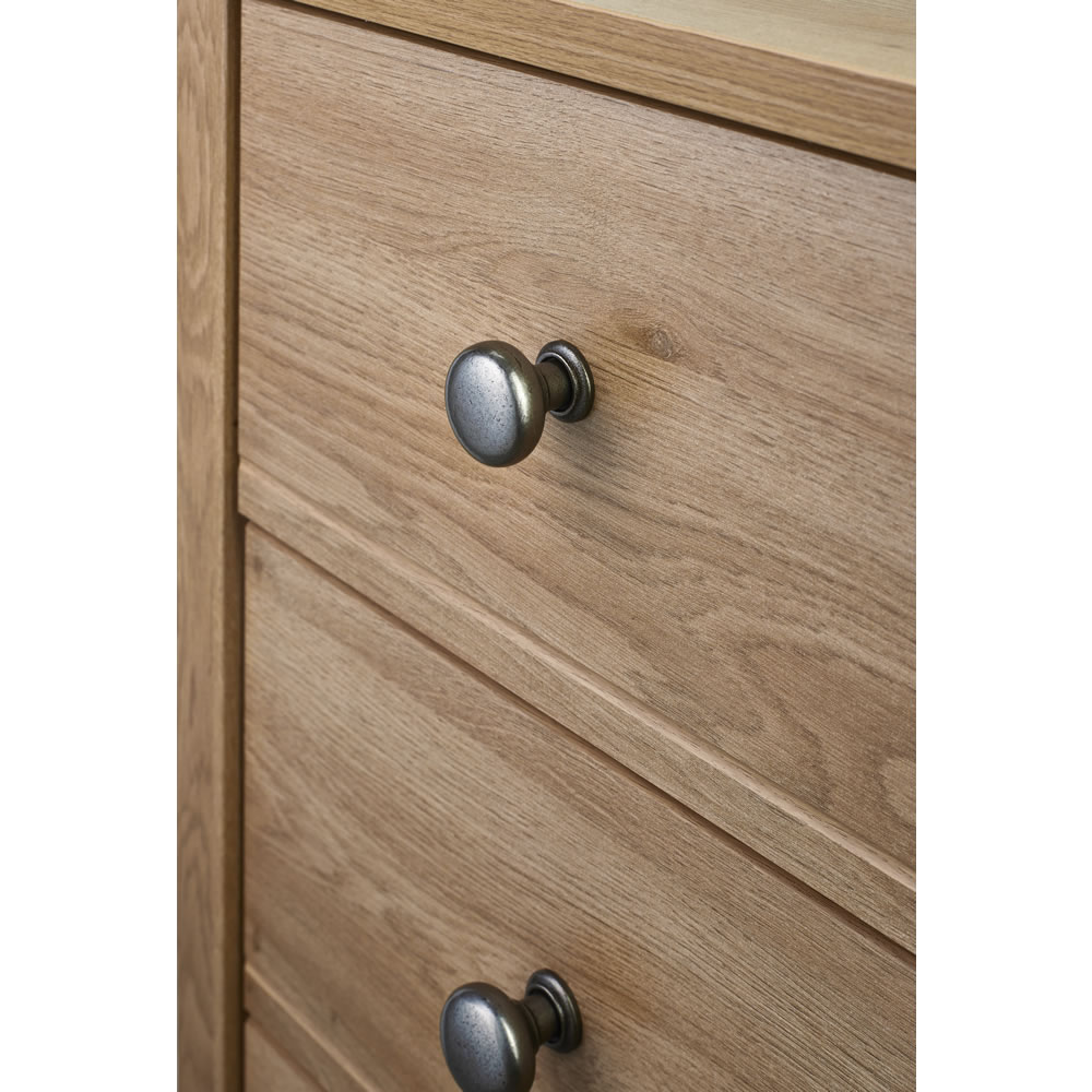 Clovelly 3 Drawer Narrow Chest Rustic Oak Effect Image 2