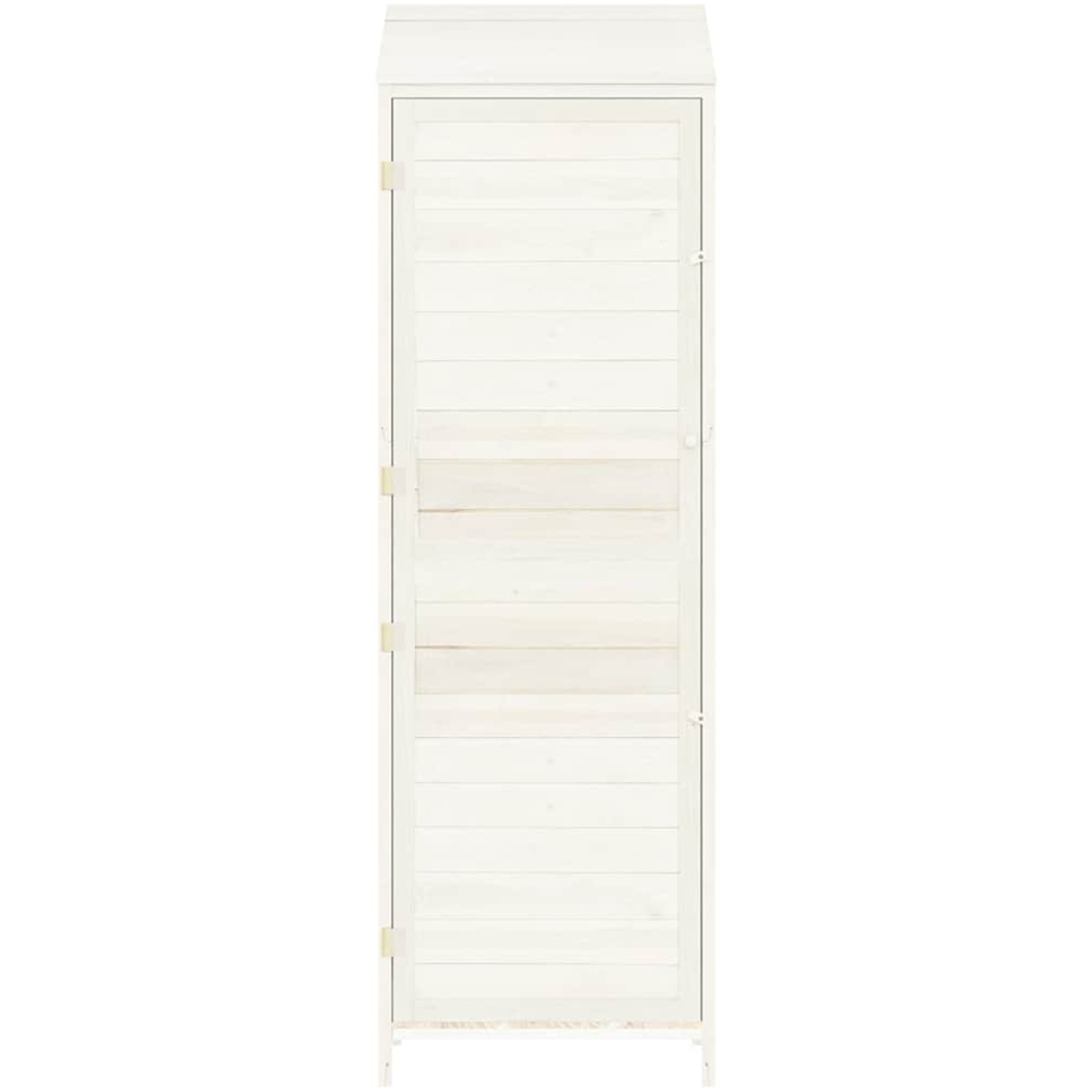vidaXL 1.8 x 1.7ft White Wooden Pent Garden Shed Image 4