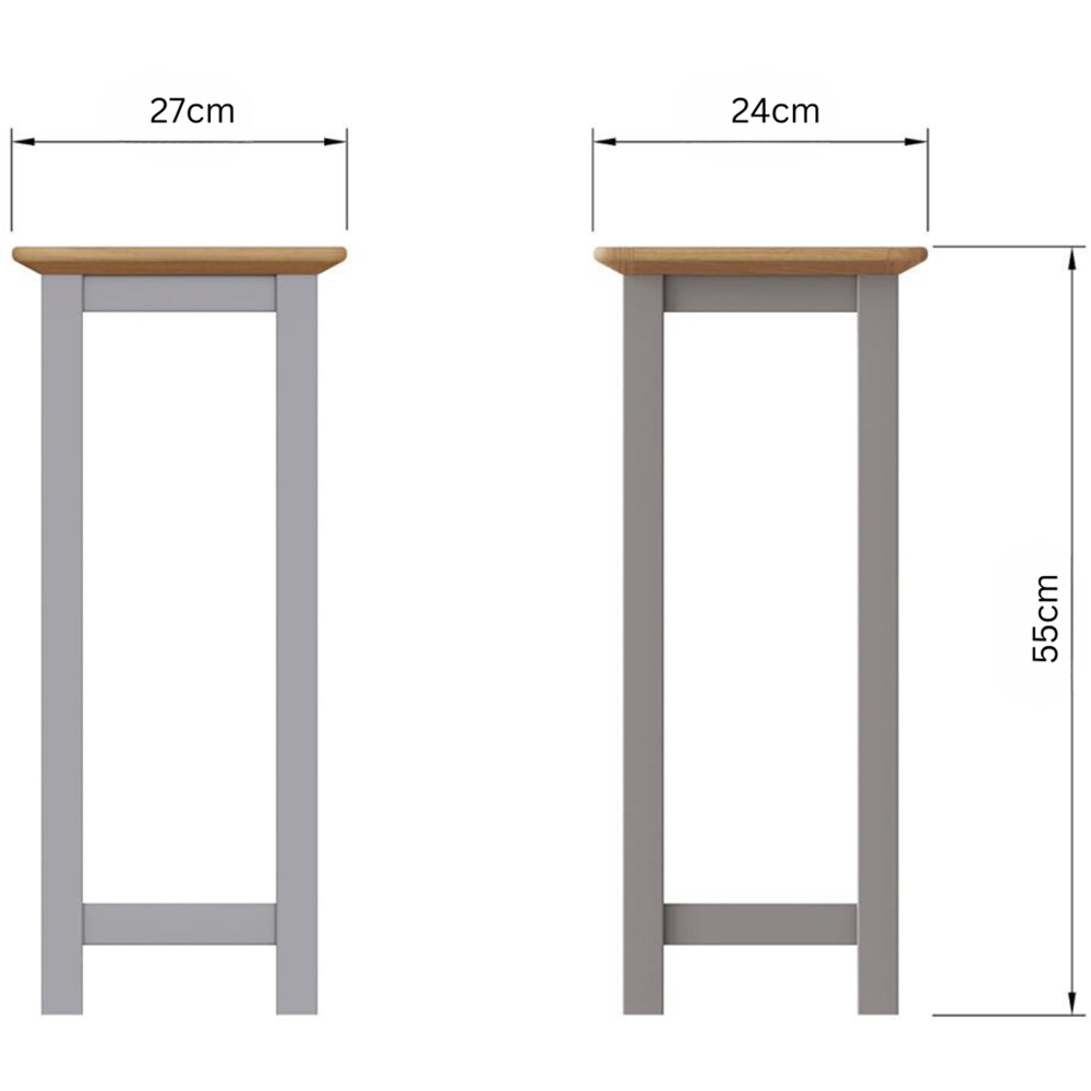 FWStyle Taberno Single Shelf Dove Grey and Oak Side Table Image 8