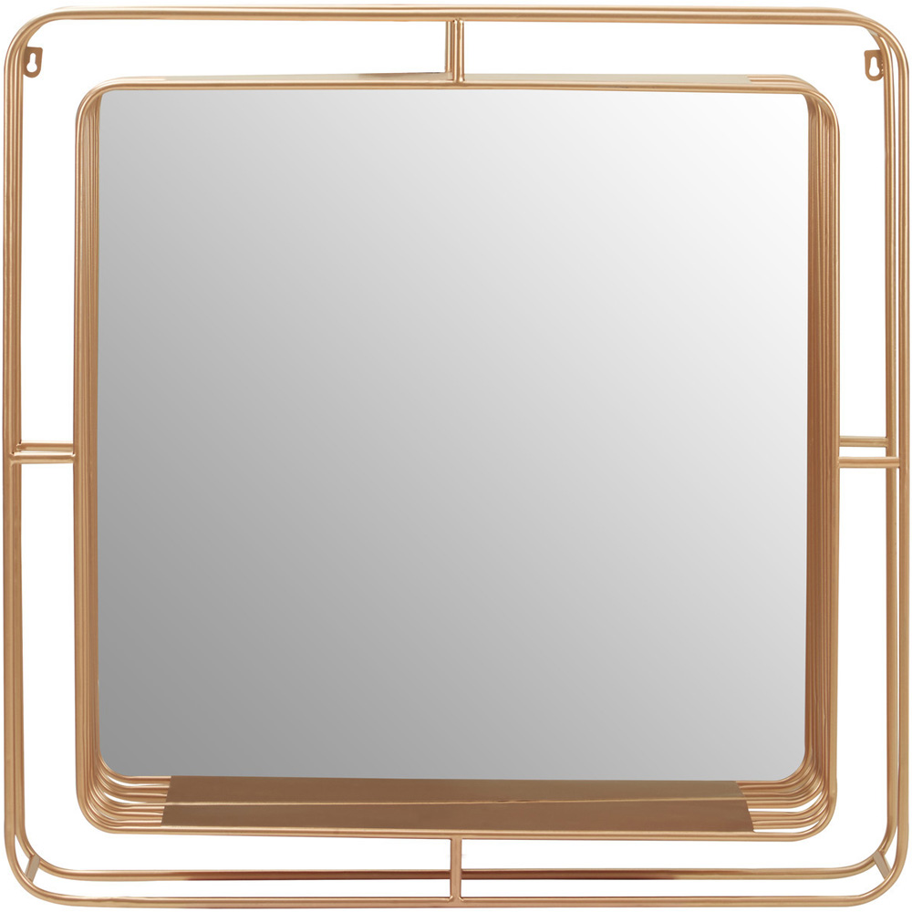 Premier Housewares Yaxi Faux Champagne Gold Foil Wall Mirror Image 1
