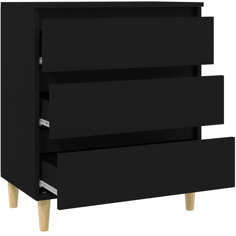 vidaXL 3 Drawer Black Sideboard Image 3