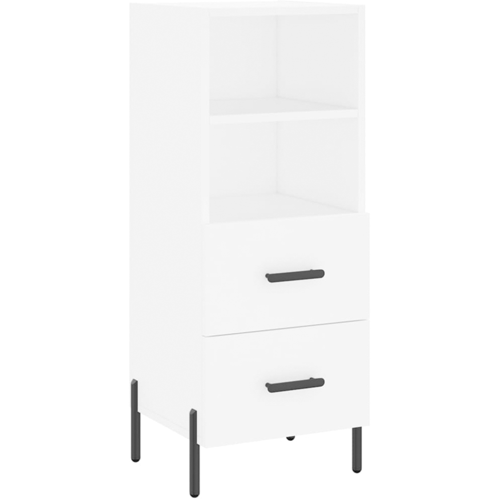 vidaXL 2 Drawer 2 Shelf White Sideboard Image 2
