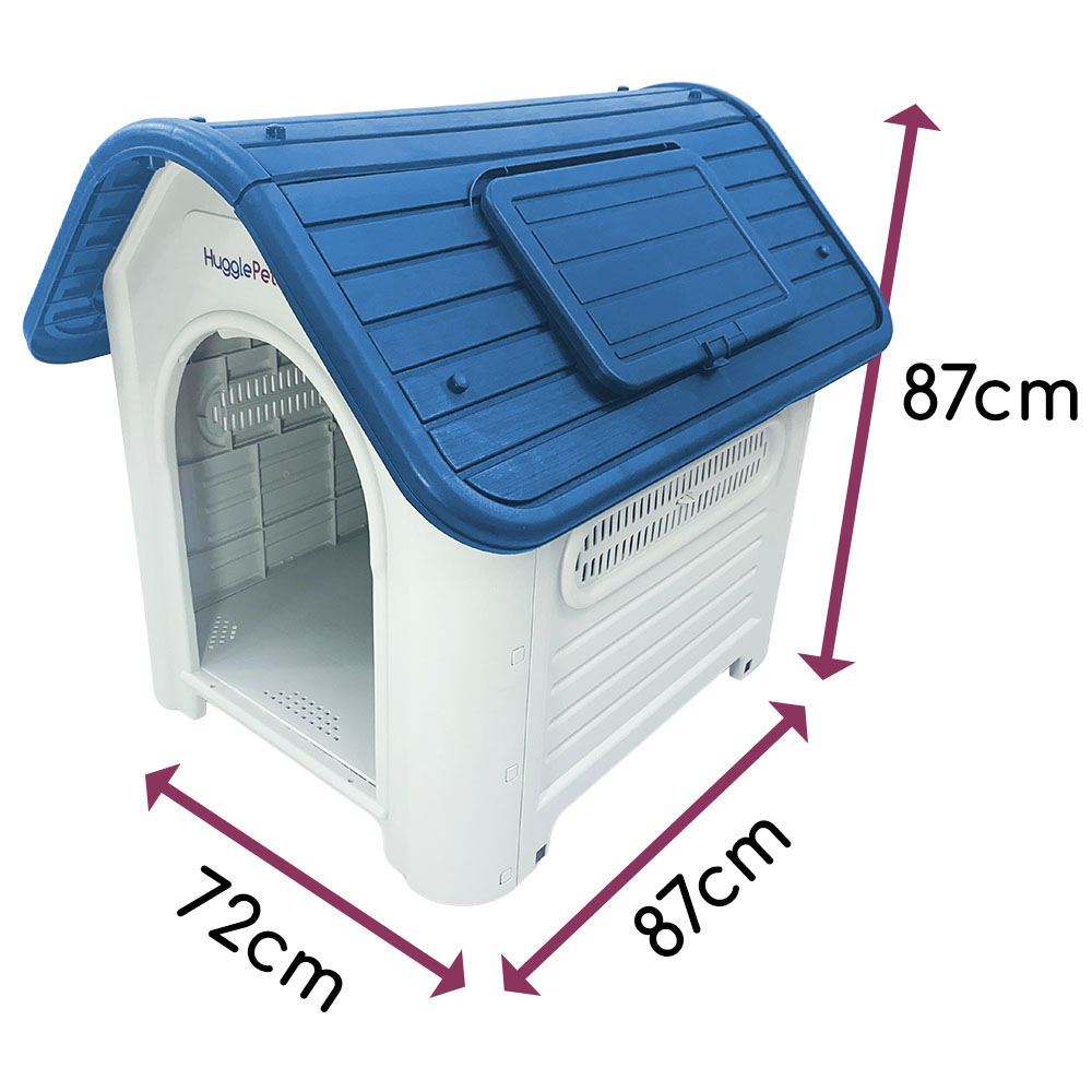 HugglePets Blue Plastic Premium Large Roof Dog Kennel Image 7