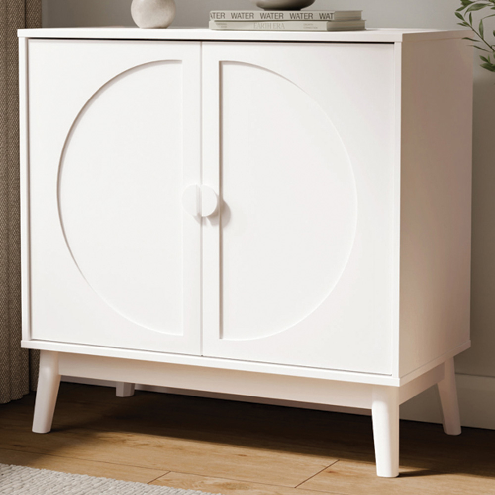 GFW Rosalie 2 Door White Compact Sideboard Image 1