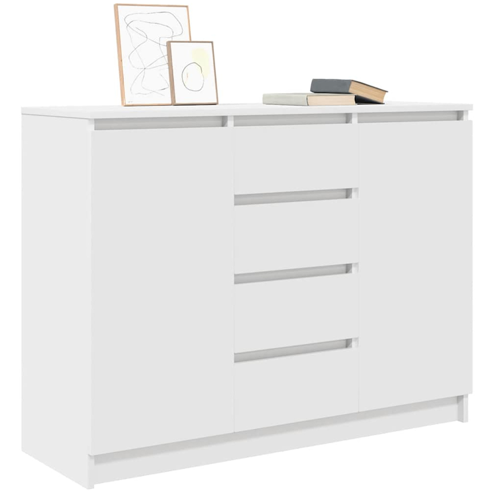vidaXL 2 Door 4 Drawer White Sideboard Image 4
