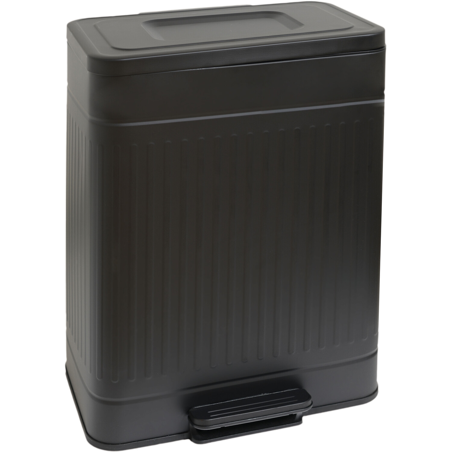 Black Ribbed Recycling Bin 60L Image 4
