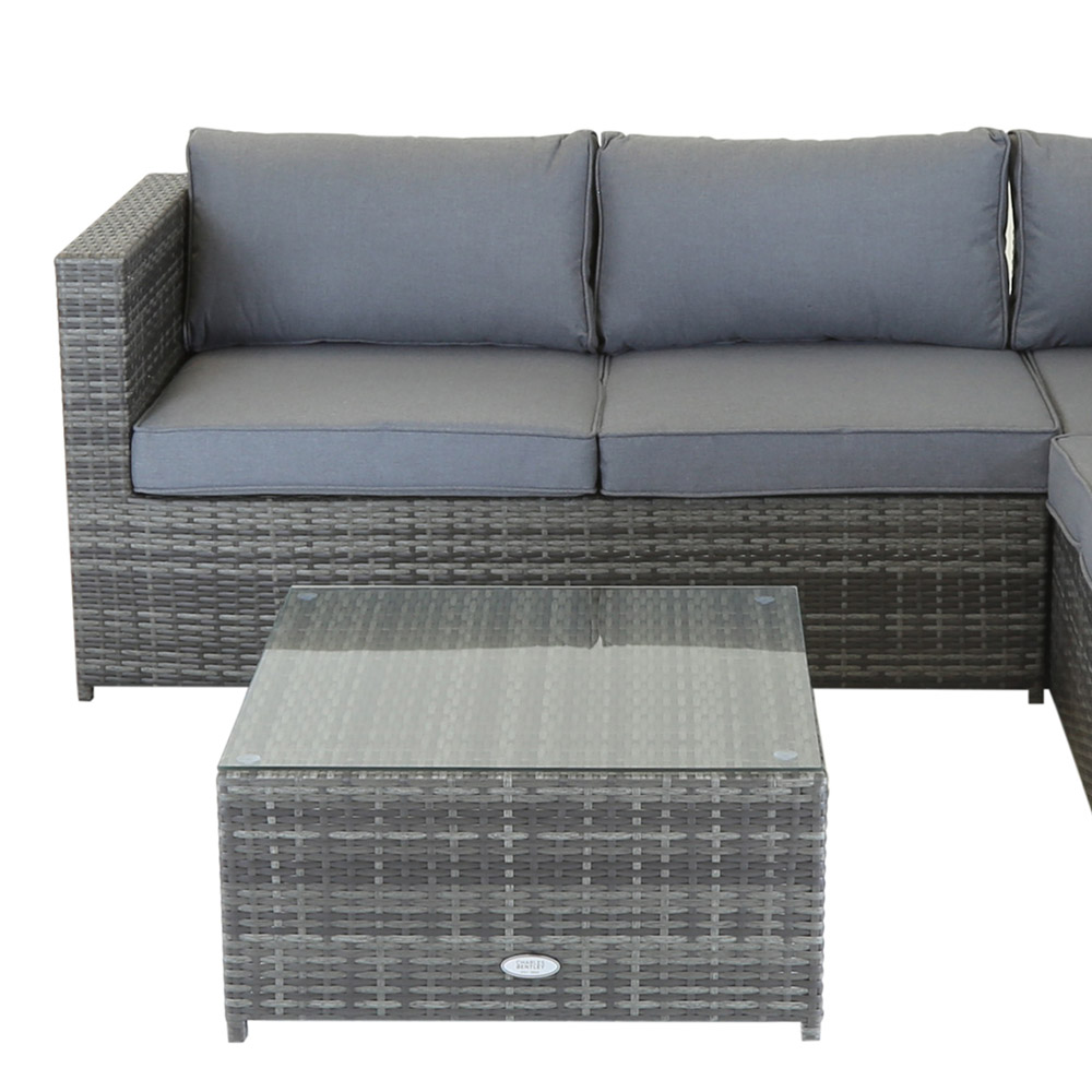 Charles Bentley 4 Seater Grey Rattan Corner Sofa Lounge Set Image 3
