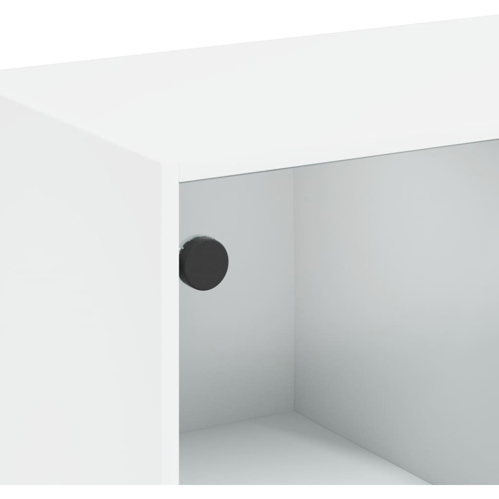 vidaXL 2 Glass Door 8 Shelf White Highboard Image 9