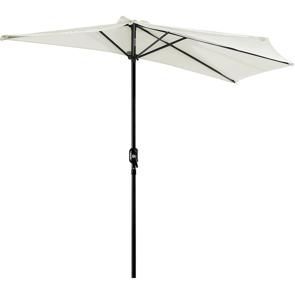 Outsunny Cream White Half Parasol 2.7m Image 1