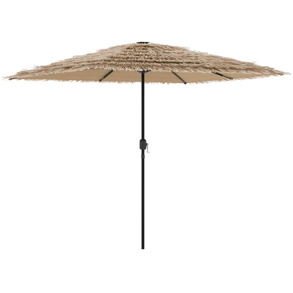 vidaXL Brown Straw Top Garden Parasol with Steel Pole 2.4m Image 4