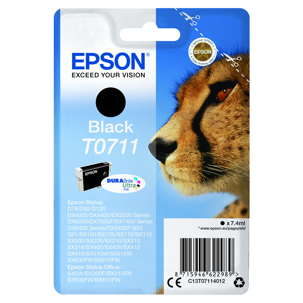 Epson T0711 Black Ink Cartridge Wilko