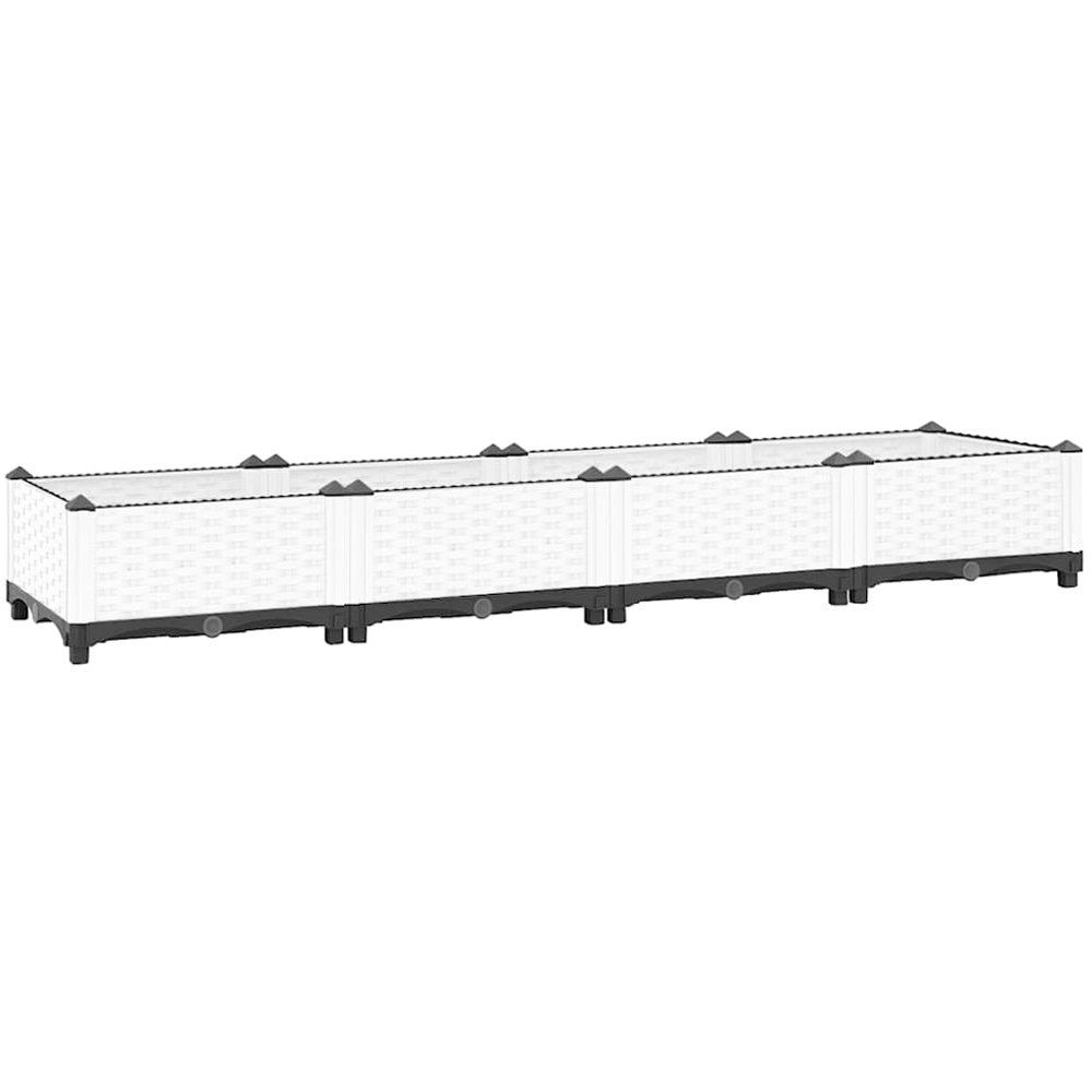 vidaXL White Polypropylene Raised Garden Bed 23 x 40 x 160cm Image 1