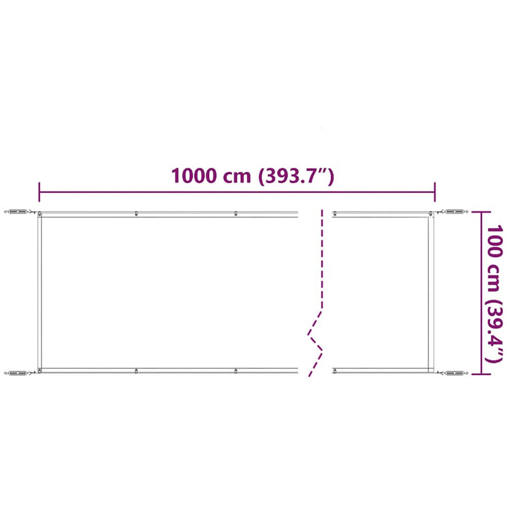 vidaXL Anthracite Oxford Fabric Vertical Awning 1 x 10m Image 6