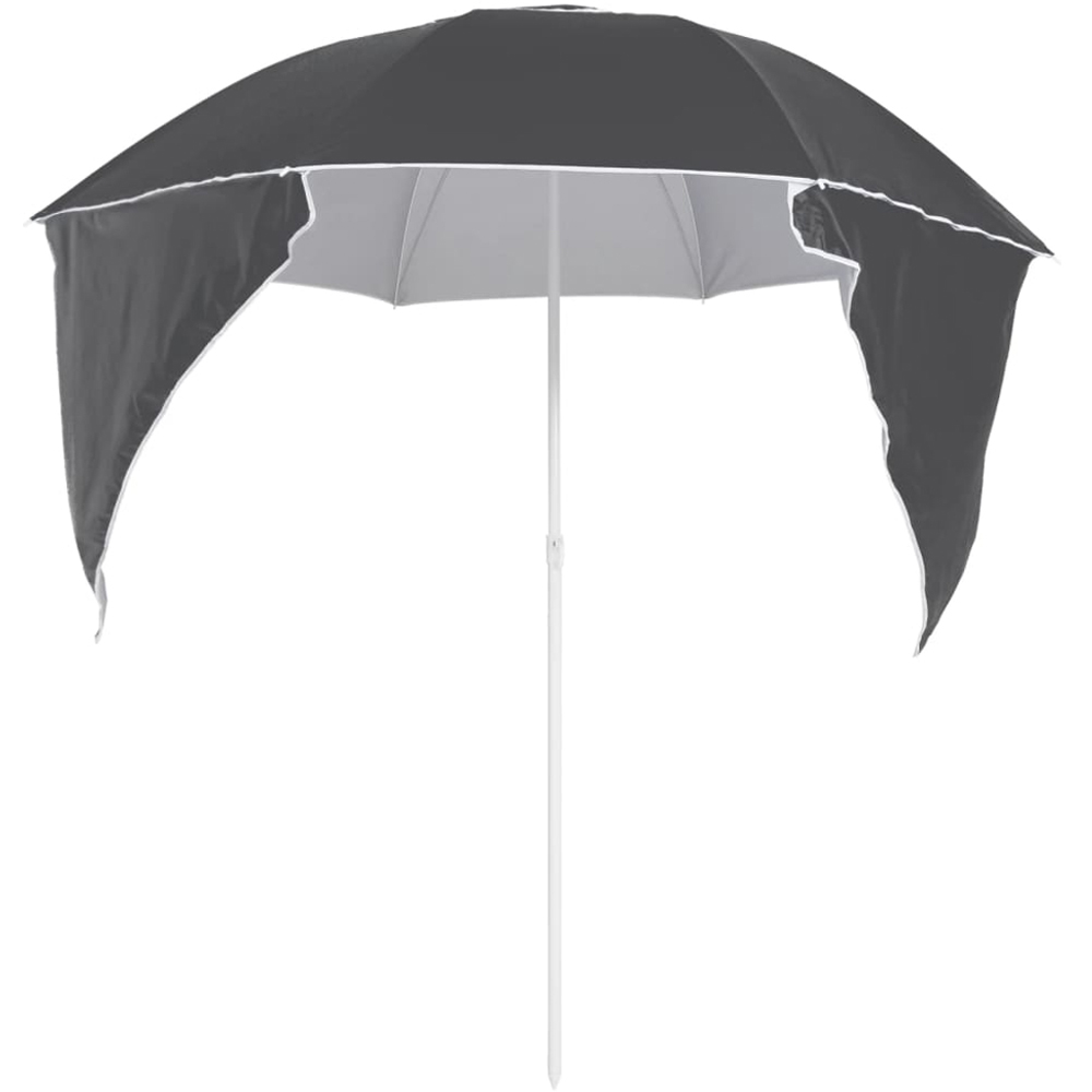 vidaXL Anthracite Beach Parasol with Side Walls 2.15m Image 3
