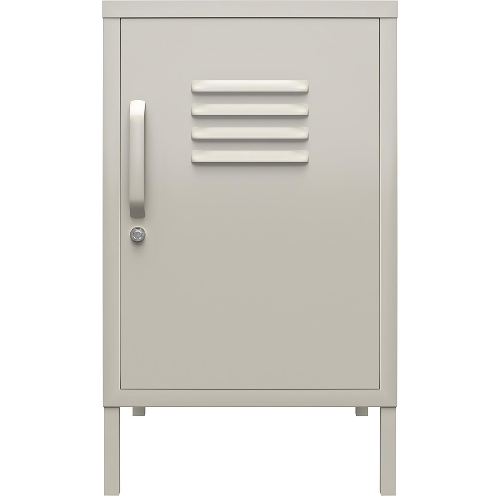 Dorel Bradford Single Door Taupe Metal Locker End Table Image 3