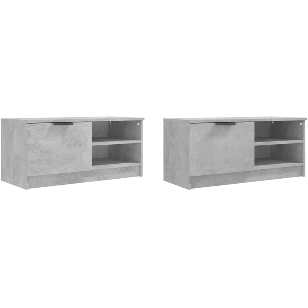 vidaXL 2 Door 4 Shelf Concrete Grey TV Cabinet Set of 2 Image 7