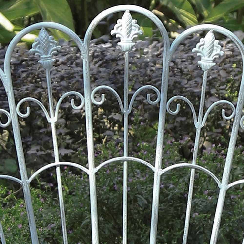 GlamHaus Girona Antique Grey Garden Bench Image 5