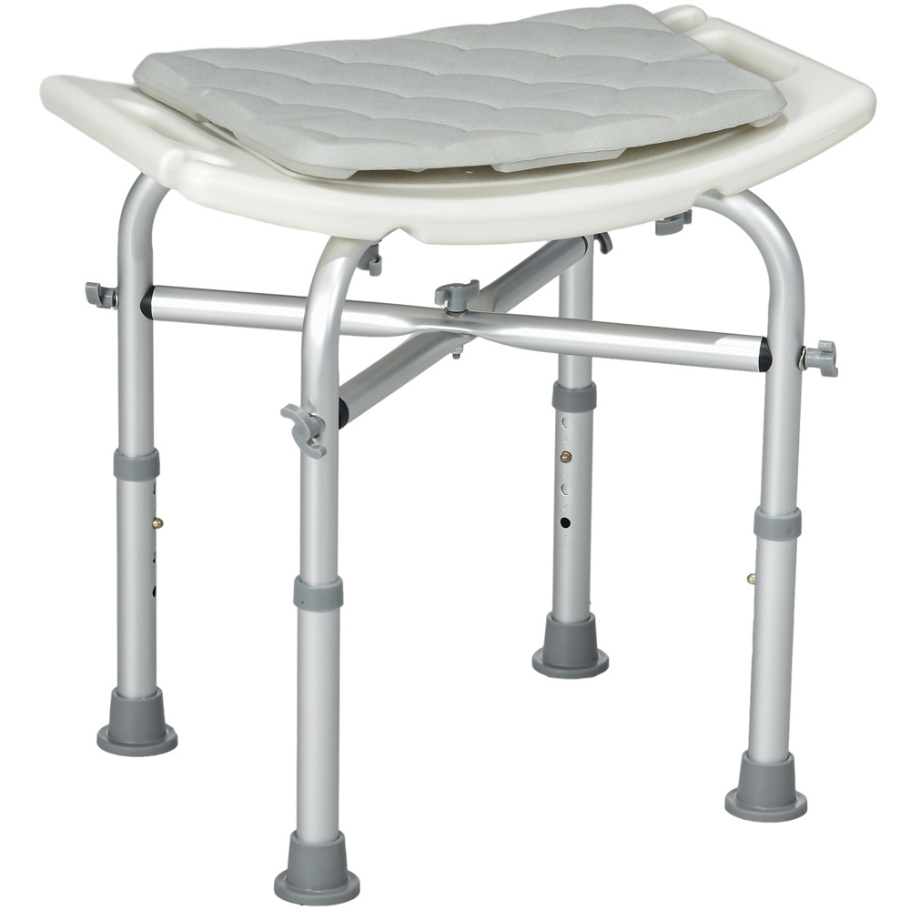 Portland Height Adjustable Aluminium Shower Stool Image 1