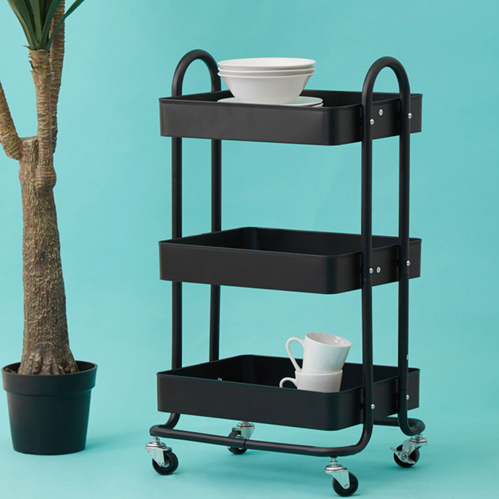 Acero 3-Tier Black Trolley Image 2