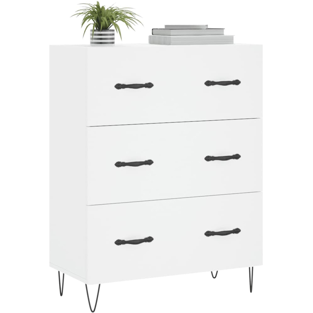 vidaXL 3 Drawer White Sideboard Image 3