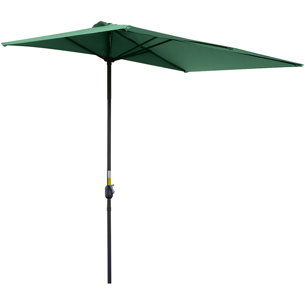 Outsunny Green Crank Handle Half Parasol 2.3m Image 1