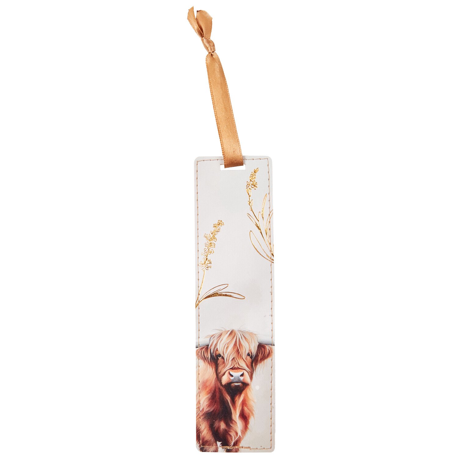 Highland Cow Bookmark with Ribbon Cream Image 2