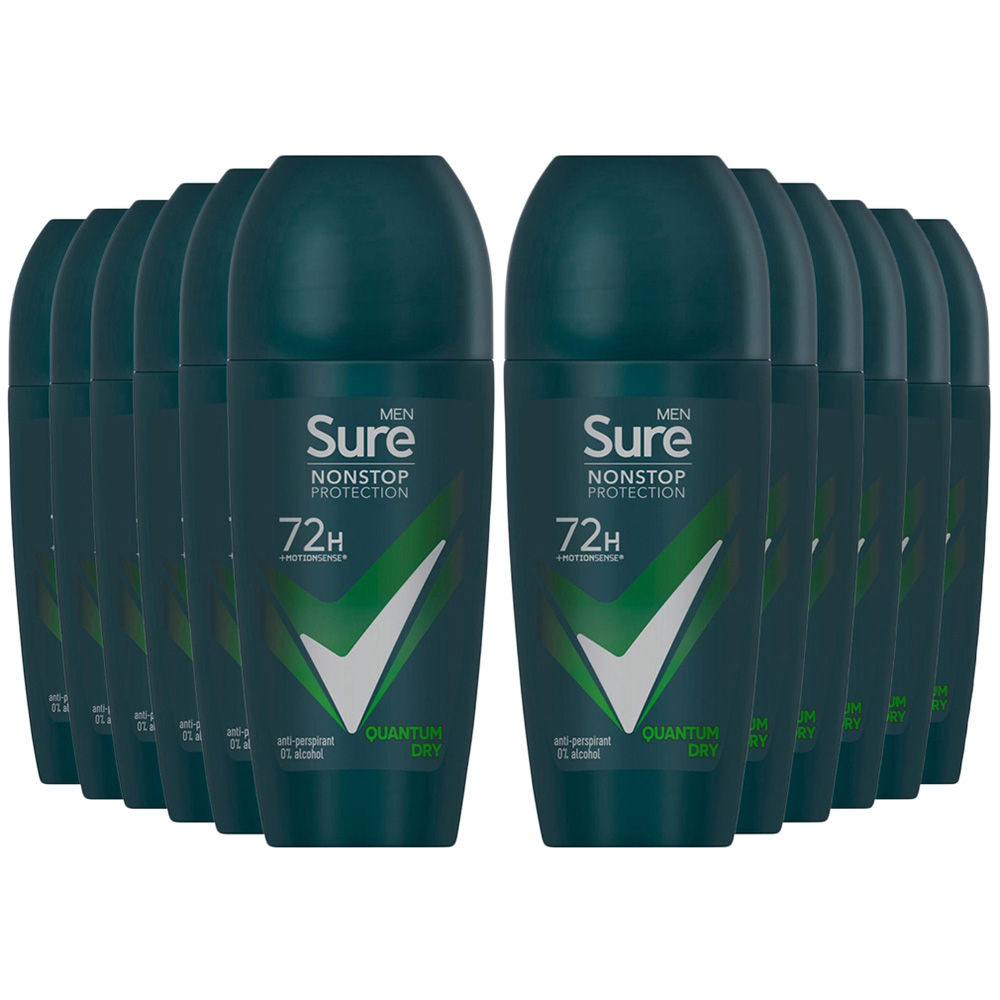 Sure Men 72H Non-Stop Protection Anti Perspirant Quantum Dry Deodorant Stick 50ml 12 Pack Image 1