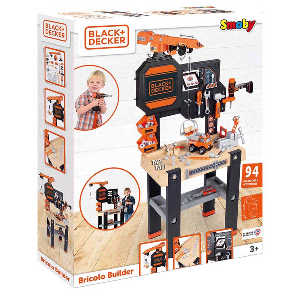  Smoby Black and Decker Kids Builder Workbench Pretend