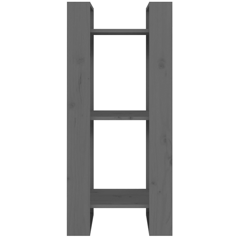 vidaXL 3 Shelf Grey Solid Pine Bookcase Image 3