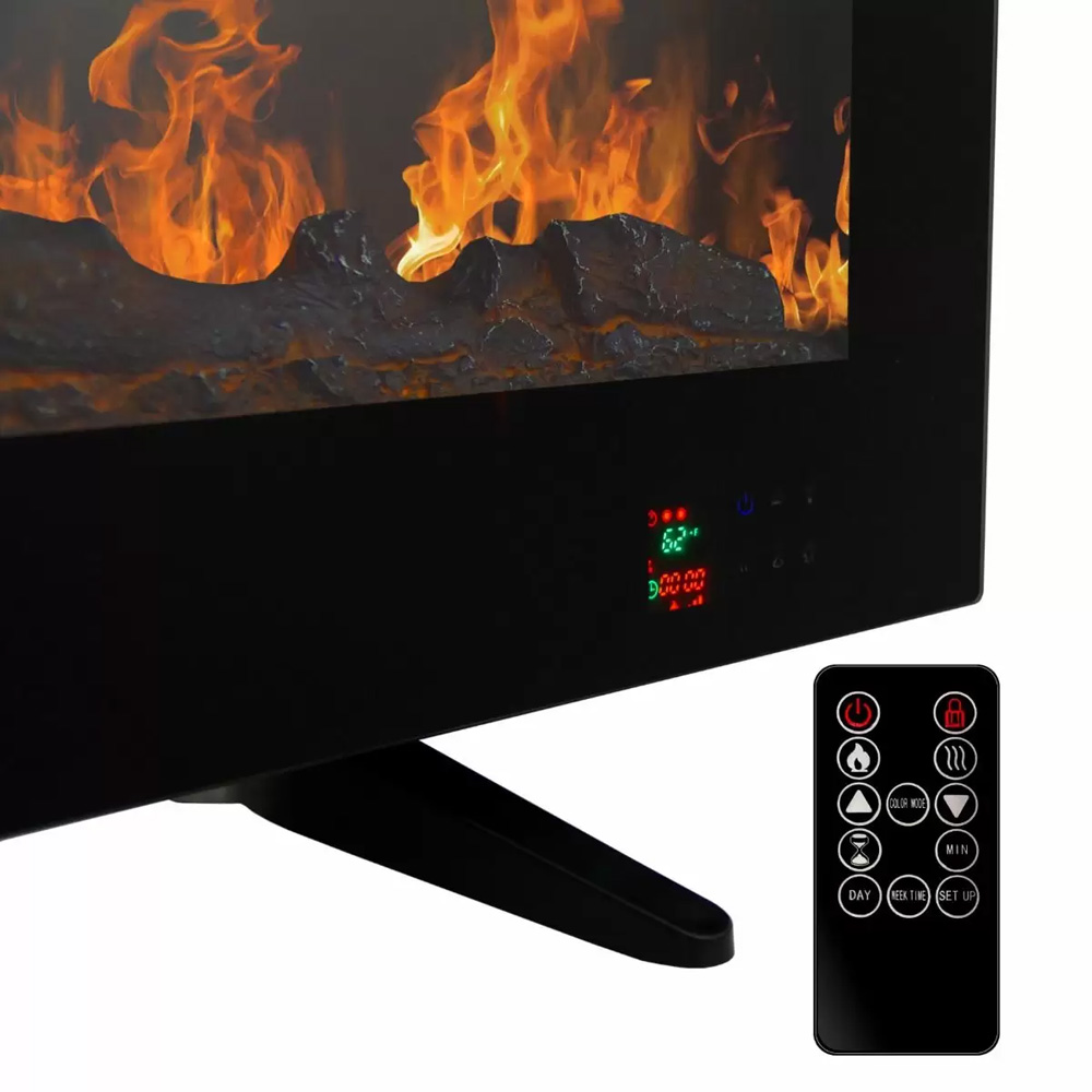 MonsterShop Black Electric Inset Fireplace 2000W Image 4