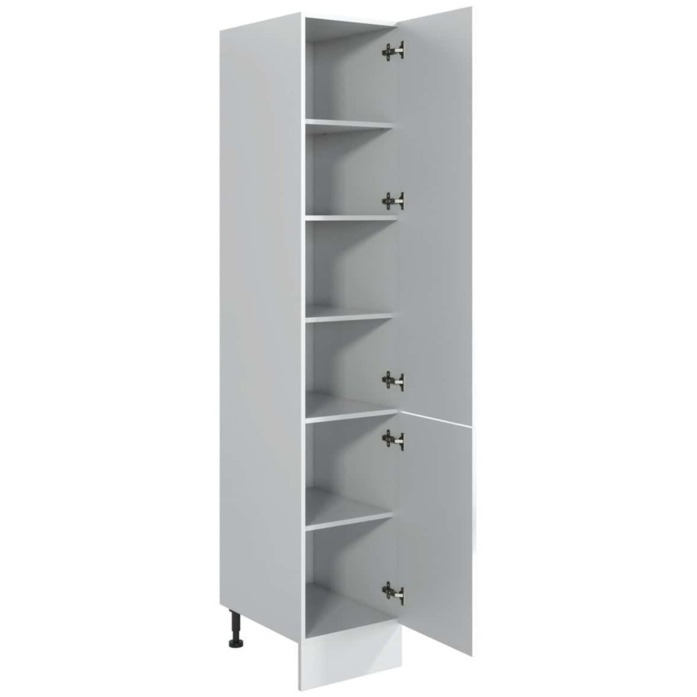 Impact Furniture Ella 2 Door White Gloss Tall Slim Larder Kitchen Pantry Storage Unit 400mm Image 2