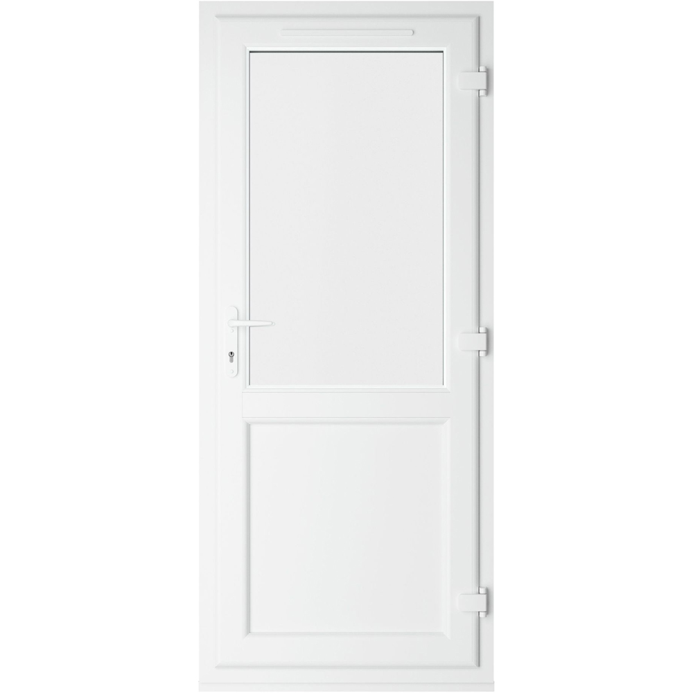 Crystal Black and White Half Glass LH Open Clear Double Glazed Door 890 x 2090mm Image 3