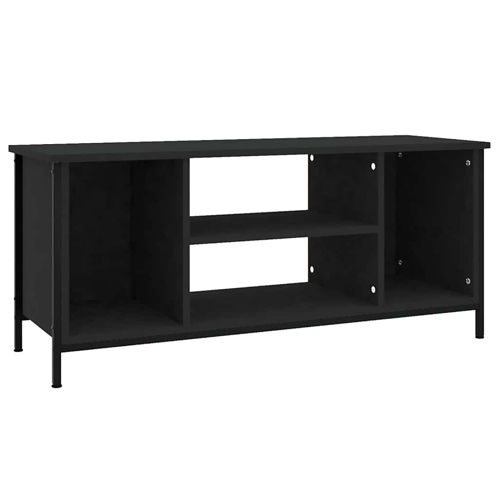 vidaXL 4 Shelf Black TV Cabinet Image 2
