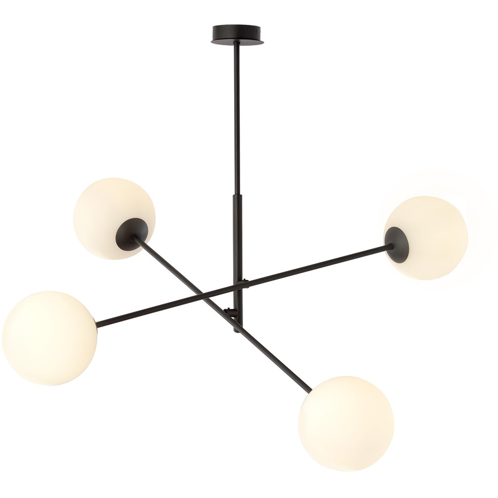 Emibig Linear 4 Light White Shade Black Pendant Lamp Image 6