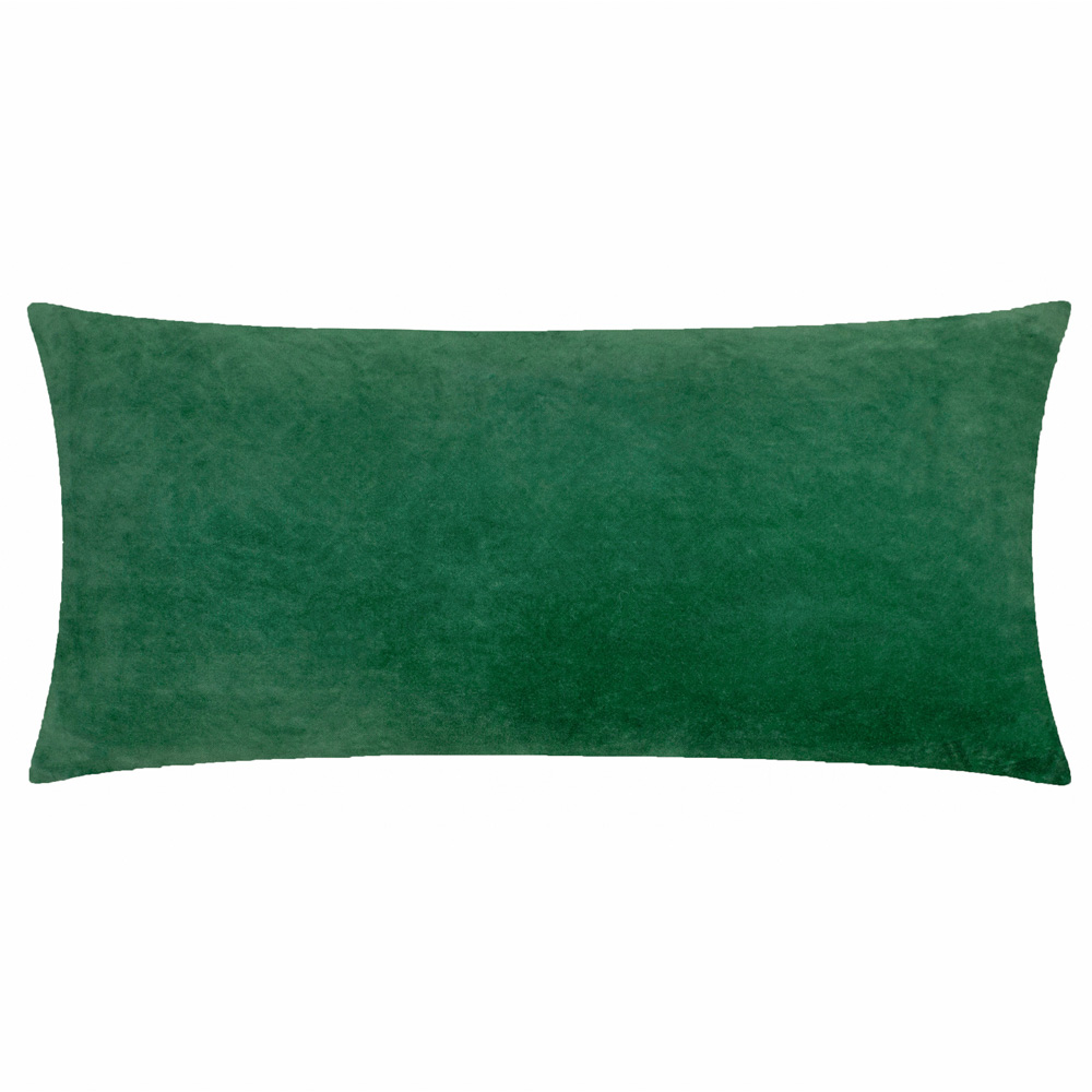 Paoletti Laurel Embroidered Cerise Jade Velvet Cushion 30 x 60cm Image 3